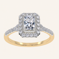 0.50 CT Radiant Lab Grown Diamond Promise Halo Ring