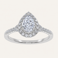 0.50 CT Pear Cut Lab Grown Diamond Promise Halo Ring