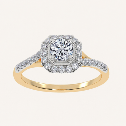 0.50 CT Round Cut Diamond Promise Halo Ring