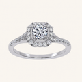 0.50 CT Round Cut Diamond Promise Halo Ring