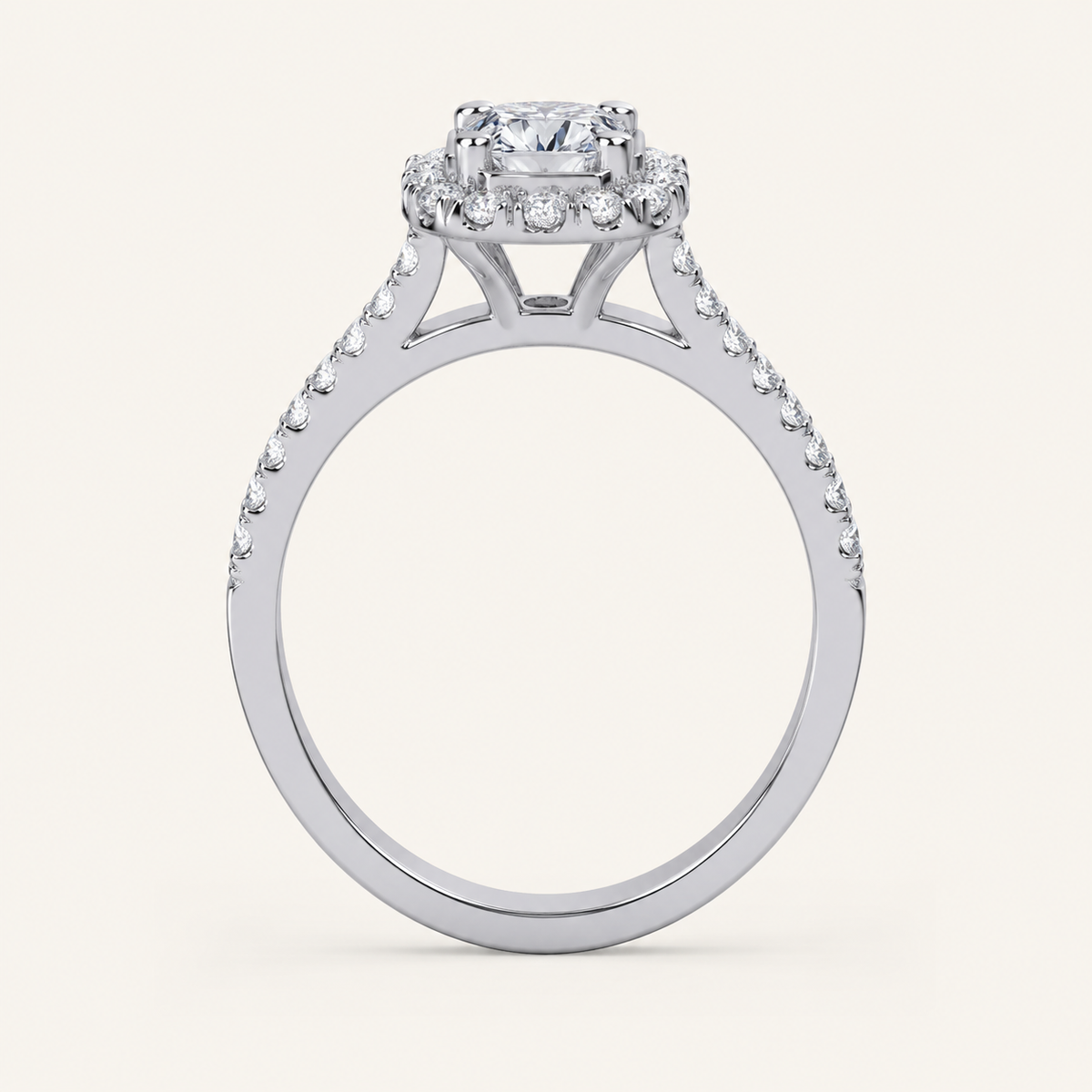 0.50 CT Round Cut Diamond Promise Halo Ring