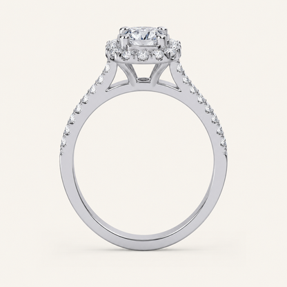 0.50 CT Round Cut Diamond Promise Halo Ring