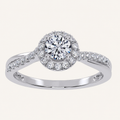 0.50 CT Round Lab Grown Diamond Promise Halo Ring
