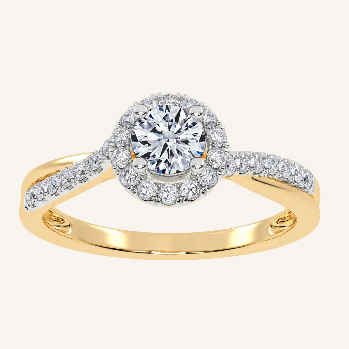 0.50 CT Round Lab Grown Diamond Promise Halo Ring