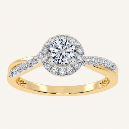 0.50 CT Round Lab Grown Diamond Promise Halo Ring