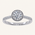 0.50 CT Round Cut Lab Grown Diamond Promise Halo Ring