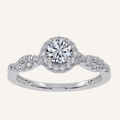 0.53 CT Round Cut Lab Grown Diamond Promise Halo Ring