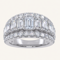 4.00 CT Emerald And Round Certified Lab Grown Diamond Men's Band