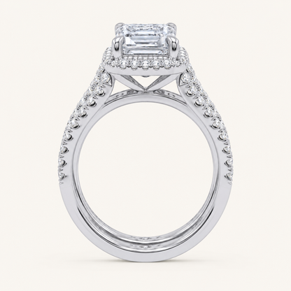 4.53 CT Emerald Certified Lab Grown Diamond Bridal Set