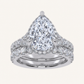 4.53 CT Pear Cut Certified Lab Grown Diamond Bridal Set