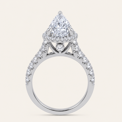4.53 CT Pear Cut Certified Lab Grown Diamond Bridal Set