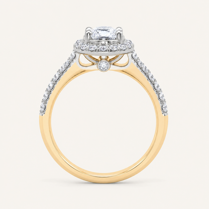 0.51CT Oval Cut Lab Grown Diamond Promise Halo Ring