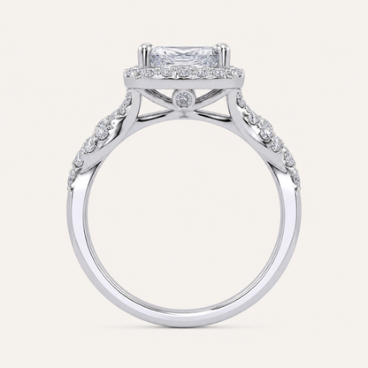 0.51CT Radiant Cut Lab Grown Diamond Promise Halo Ring