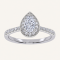 0.51CT Pear Cut Lab Grown Diamond Promise Halo Ring