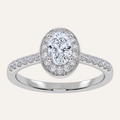 0.51CT Oval Cut Lab Grown Diamond Promise Halo Ring