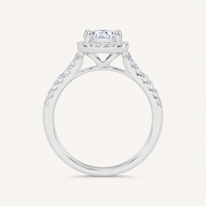 0.51CT Pear Cut Lab Grown Diamond Promise Halo Ring