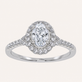 0.52 CT Oval Cut  Lab Grown Diamond Promise Halo Ring