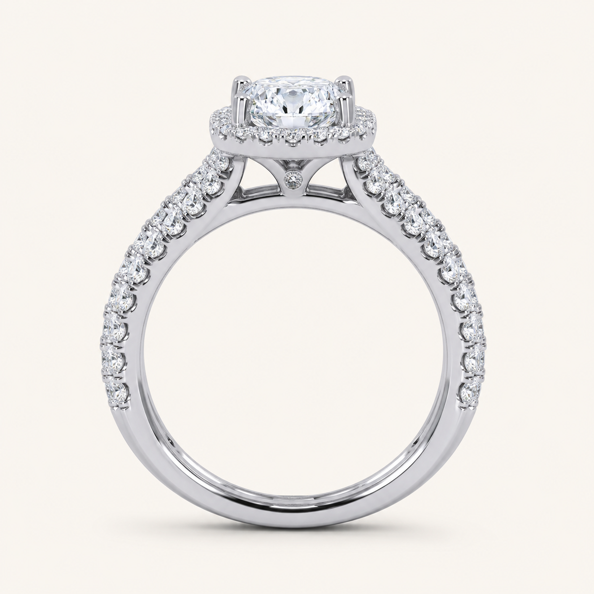 2.54CT Oval Cut Certified Lab Grown Diamond Halo Bridal Set