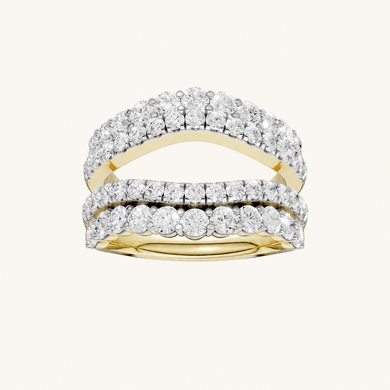 2CT Round Cut Certified Lab Grown Diamond Set Ring Guard