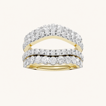 2CT Round Cut Certified Lab Grown Diamond Set Ring Guard