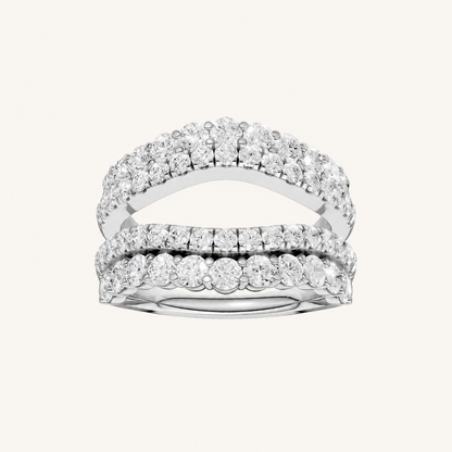 2CT Round Cut Certified Lab Grown Diamond Set Ring Guard