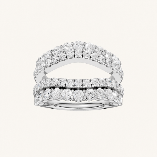 2CT Round Cut Certified Lab Grown Diamond Set Ring Guard