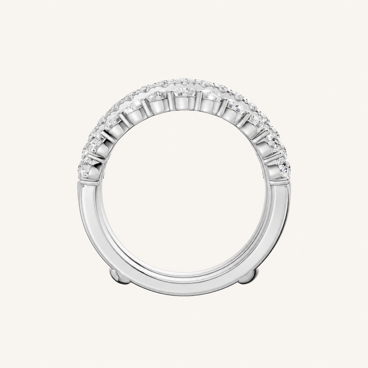 2CT Round Cut Certified Lab Grown Diamond Set Ring Guard