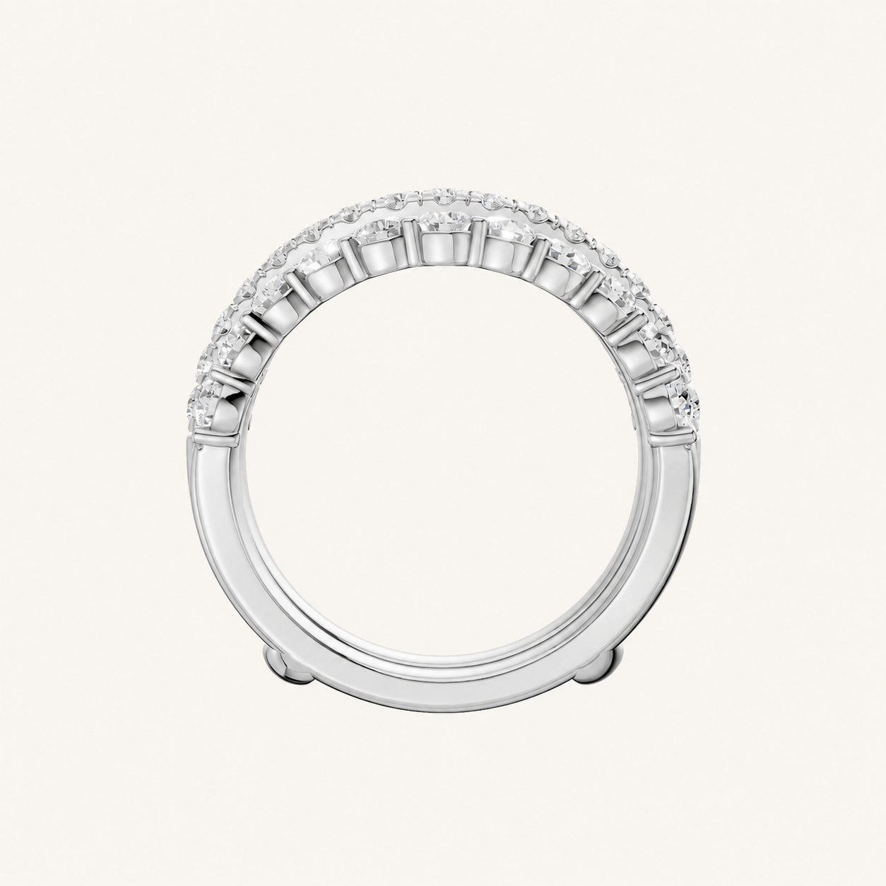 2CT Round Cut Certified Lab Grown Diamond Set Ring Guard