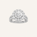 3.25CT Round Cut Certified Lab Grown Diamond Cluster Halo Ring