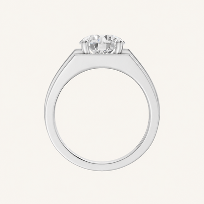 3CT Round Cut Certified Lab Grown Diamond Men's Ring