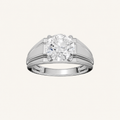 3CT Round Cut Certified Lab Grown Diamond Men's Ring