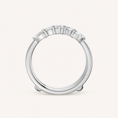 1CT Round & Marquise Cut Certified Lab Grown Diamond Ring Guard