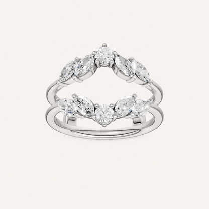 1CT Round & Marquise Cut Certified Lab Grown Diamond Ring Guard