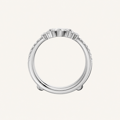 1CT Marquise and Round Cut Certified Lab Grown Diamond Ring Guard