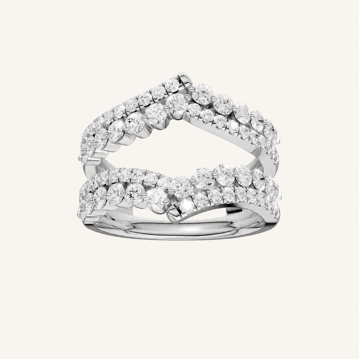 1CT Round Cut Certified Lab Grown Diamond Band