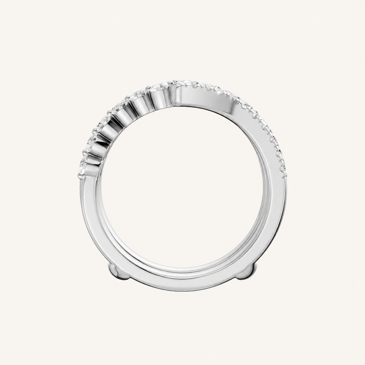 1CT Round Cut Certified Lab Grown Diamond Band