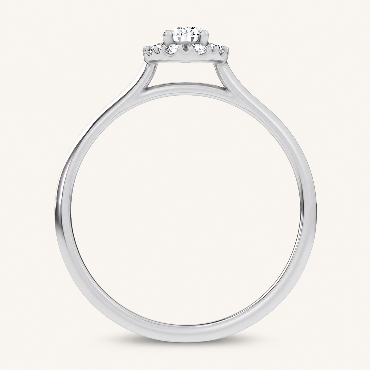 0.33CT Oval Cut Certified Lab Grown Diamond Promise Halo Ring