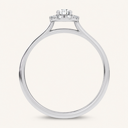 0.33CT Oval Cut Certified Lab Grown Diamond Promise Halo Ring