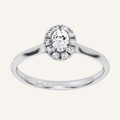 0.33CT Oval Cut Certified Lab Grown Diamond Promise Halo Ring