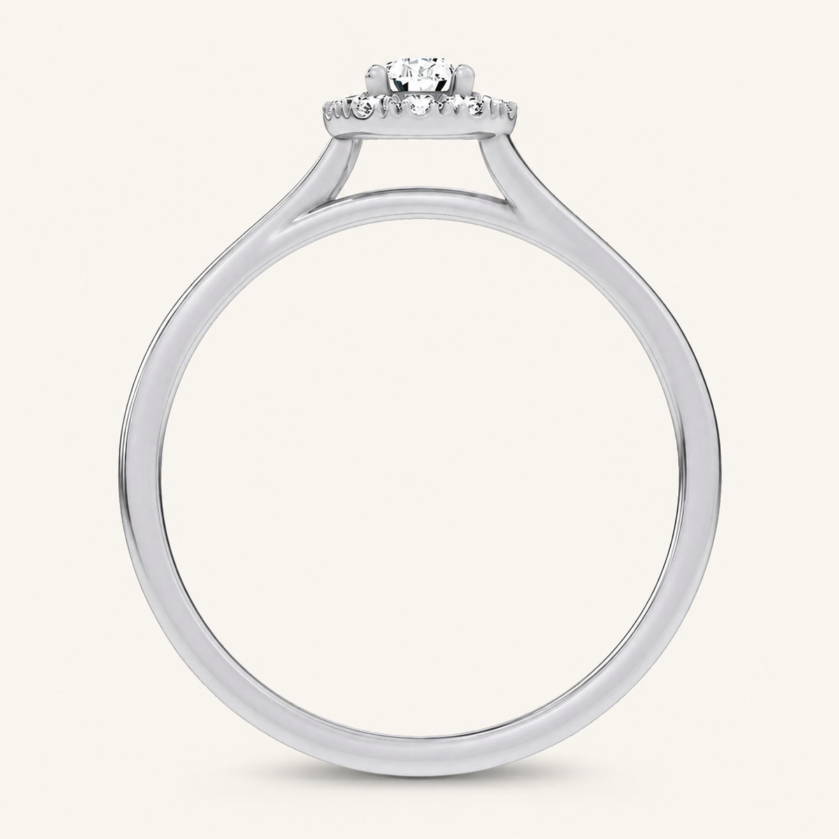0.33CT Pear Cut Certified Lab Grown Diamond Promise Halo Ring
