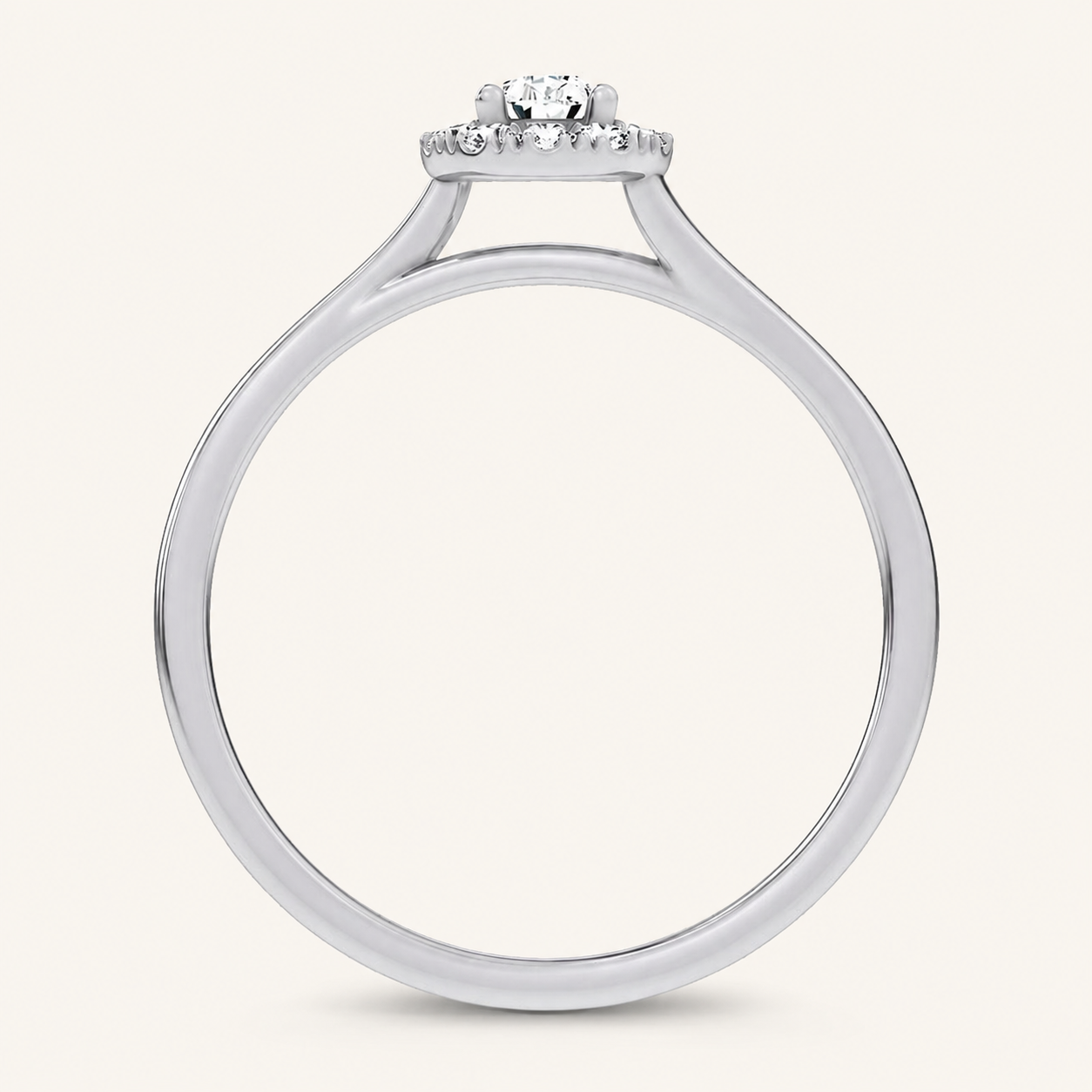 0.33CT Pear Cut Certified Lab Grown Diamond Promise Halo Ring