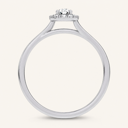 0.33CT Pear Cut Certified Lab Grown Diamond Promise Halo Ring