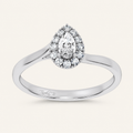 0.33CT Pear Cut Certified Lab Grown Diamond Promise Halo Ring