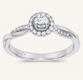 0.33CT Round Cut Certified Lab Grown Diamond Halo Ring