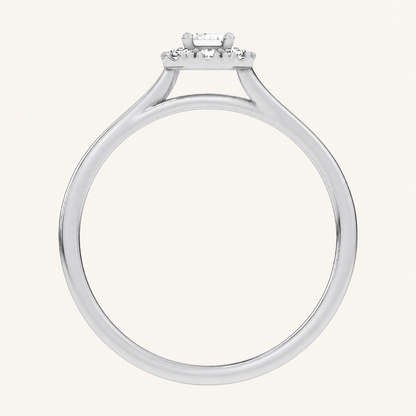 0.33CT Emerald Cut Certified Lab Grown Diamond Halo Ring
