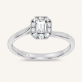 0.33CT Emerald Cut Certified Lab Grown Diamond Halo Ring