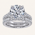 4.53CT Round Cut Certified Lab Grown Diamond Hidden Halo Bridal Set