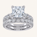 5.04CT Princess Cut Certified Lab Grown Diamond Hidden Halo Bridal Set