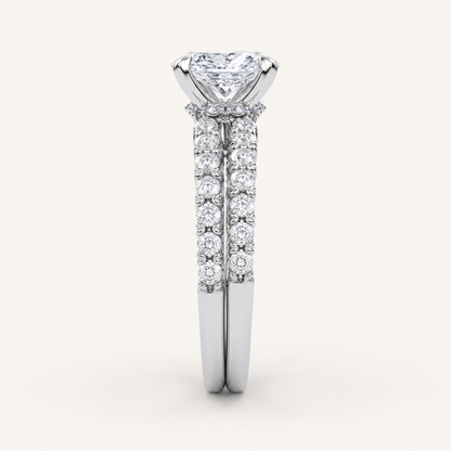 5.04CT Pear Cut Certified Lab Grown Diamond Hidden Halo Bridal Set