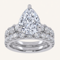 5.04CT Pear Cut Certified Lab Grown Diamond Hidden Halo Bridal Set